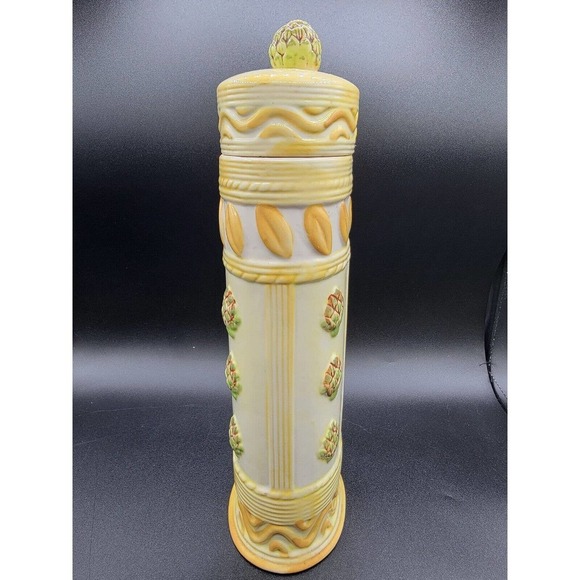 Vintage Ceramic Pasta Spaghetti Storage Container Artichoke Pasta TUSCAN Design - Picture 8 of 8
